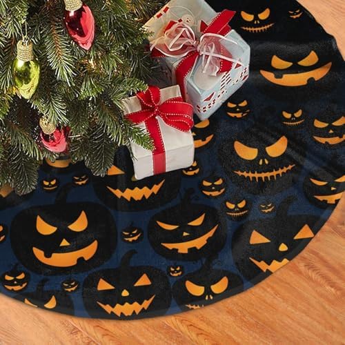 Halloween Pumpkin 2 Christmas Tree Skirts Halloween Pumpkin 2 Printed Tree Skirt 36" Gorgeous Xmas Holiday Party Ornaments Keepsake Gift
