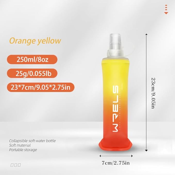 Soft Flasks TPU Soft Water Bottles Folding Soft Running Water Flask Small for Outdoor Sports Hiking Hydration Pack 8oz/17oz Hiking Cycling Climbing