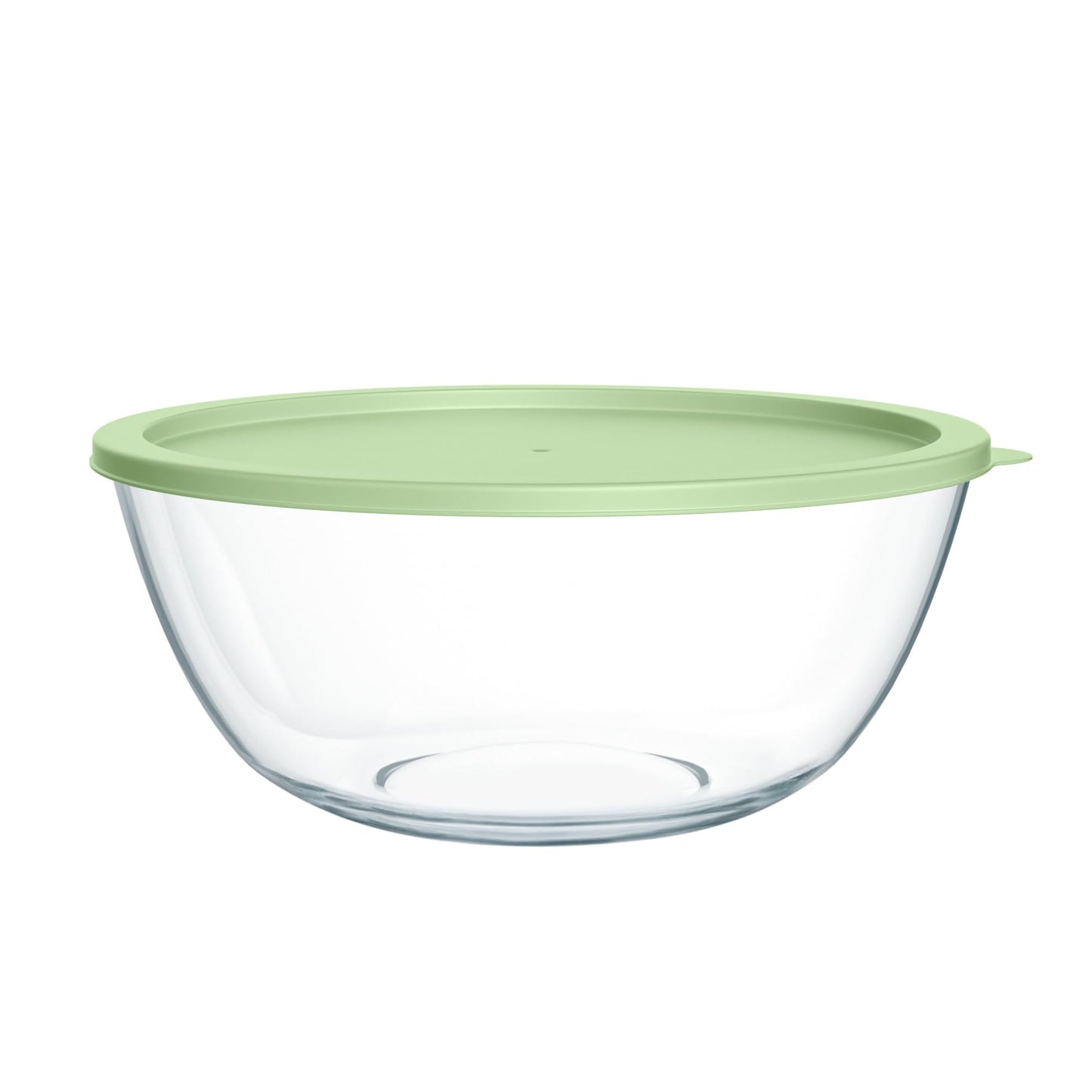 Quald Extra Large Glass Mixing Bowls Clear Glass Salad Cooking Bowls for Kitchen Salad Bread Storage (4.7Qt)