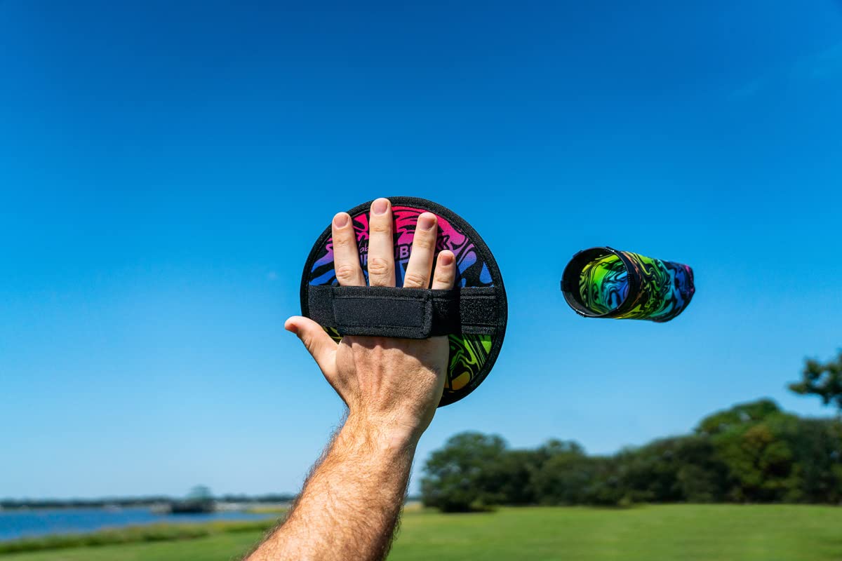 Waboba Throwback, Next Generation AIRLYFT Velcro Throw Back Game, Garden Neon Target Challenge with 2 Paddles & 1 Glider, Catch Fun for All Ages, One Size