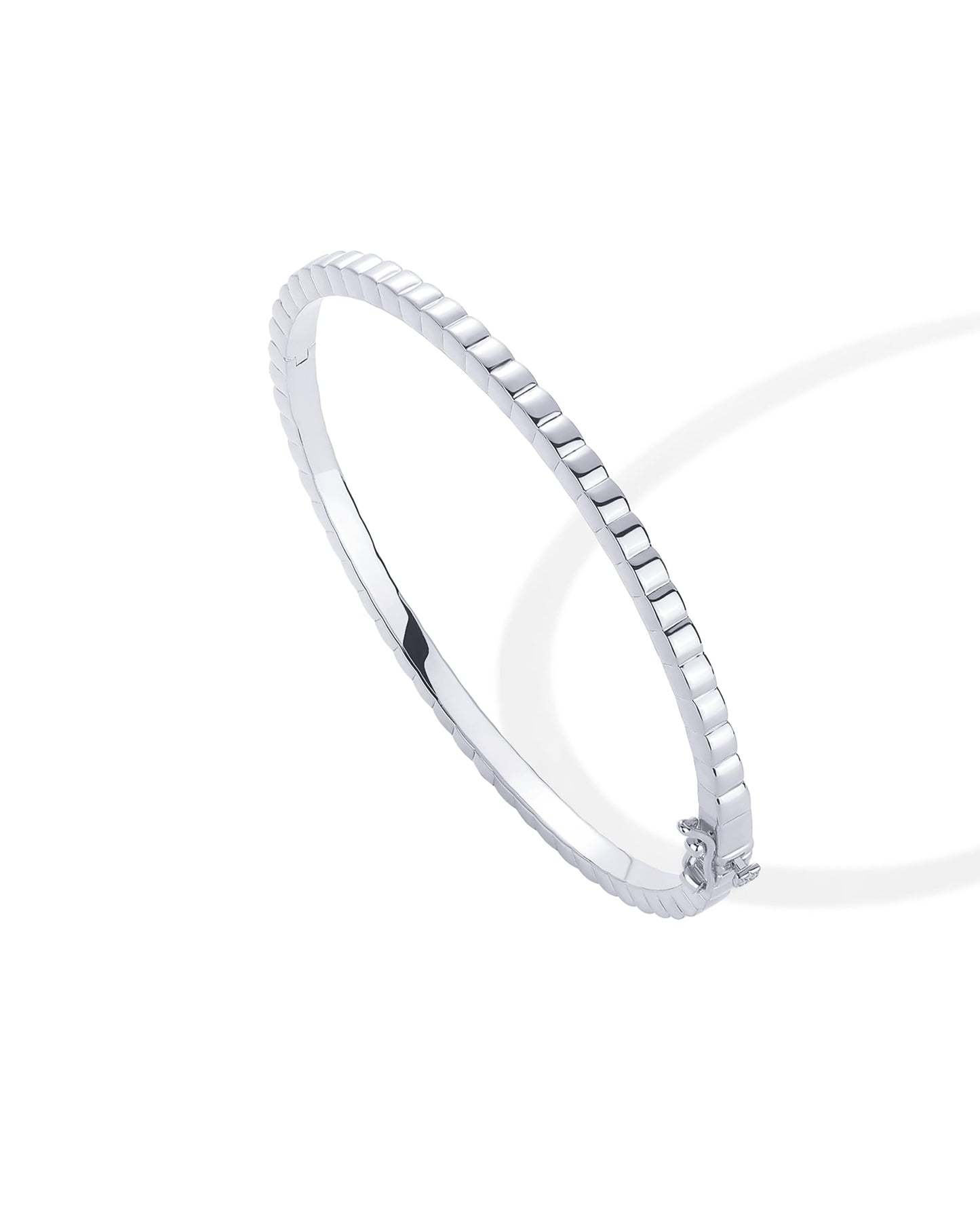 PAVOI Rhodium Plated Stackable Bangle Bracelet for Women | Statement Jewelry Dainty Cuff Bracelets