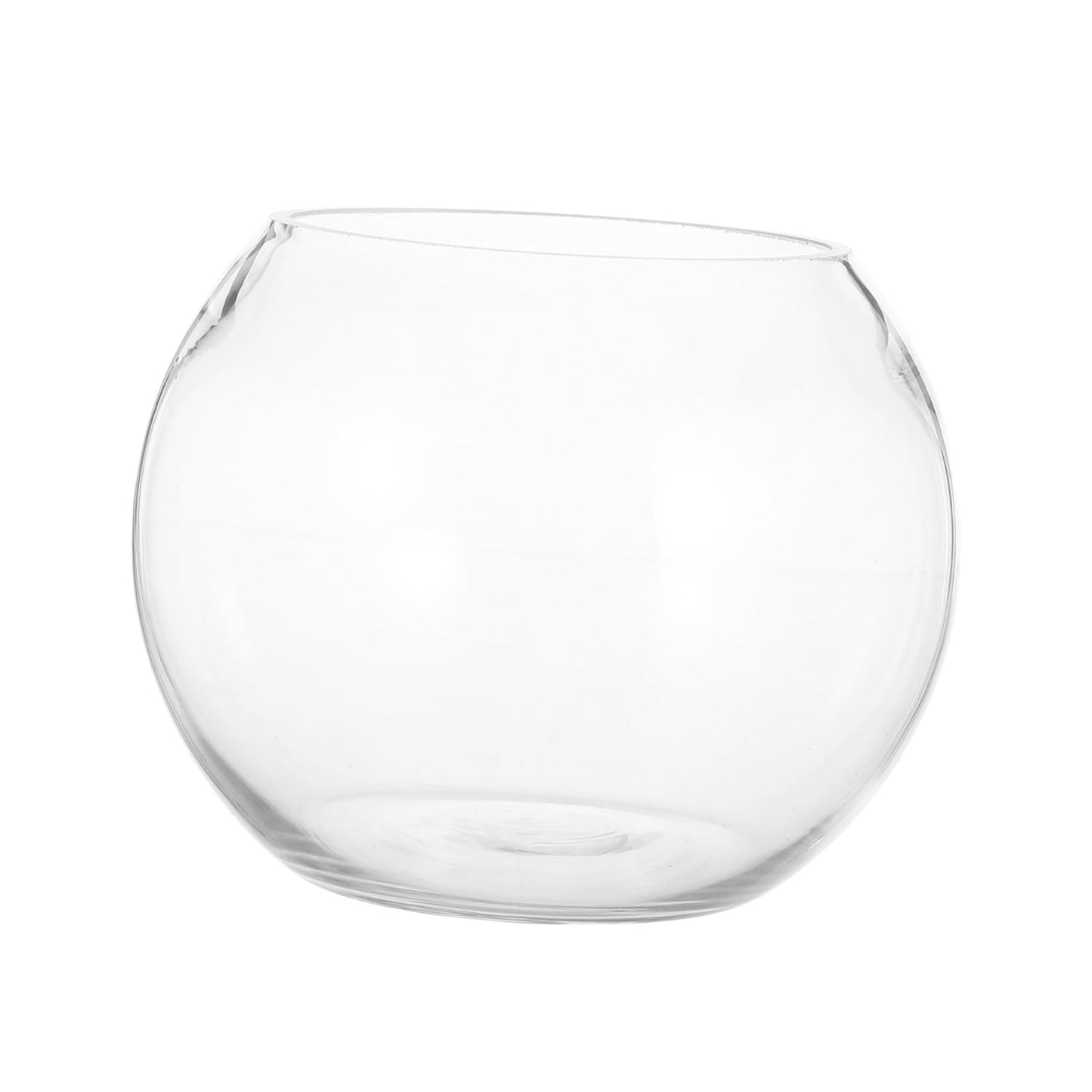 Zerodeko Transparent Glass Hydroponics Vase Smooth Rounded Decorative Flower Holder for Home Office Hotel Creative Terrarium Bowl for Plants and Fish Ornament