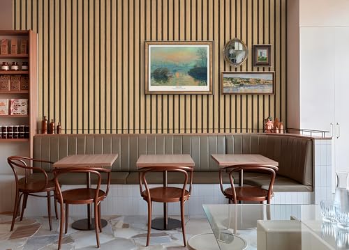 myforHD Wallpaper Peel and Stick Wood Grating Stripe Self-Adhesive Wallpaper Faux Wood Contact Paper Wood Slats Self Adhesive Wall Paper PVC Vinyl Film Removable Waterproof 17.3" x 236" - color: Wood F, size: 17.3" x 236.2"