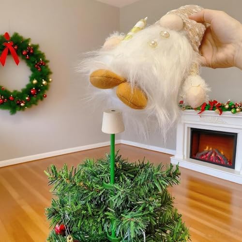 Lighted Swedish Tomte Gnome Christmas Tree Topper with Holder 12 Inch