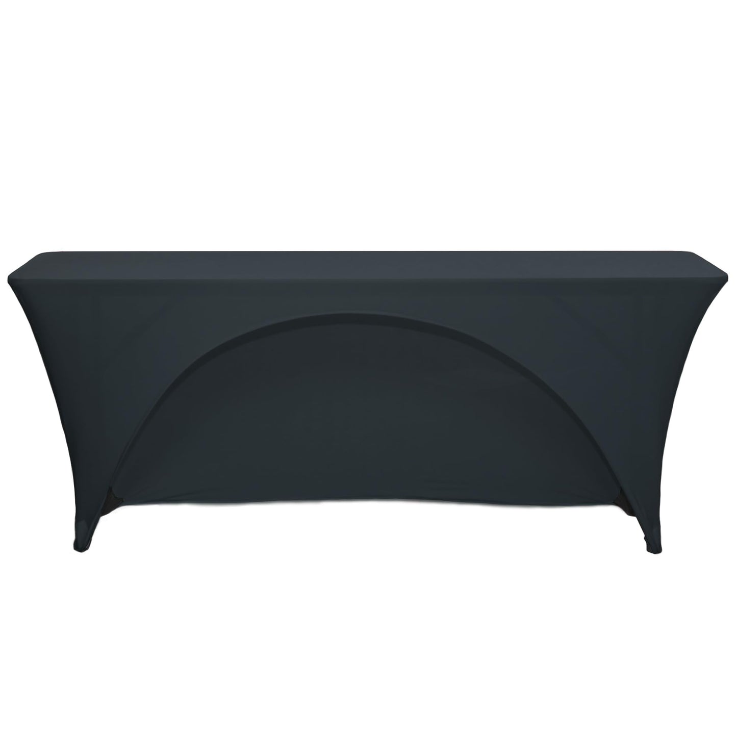 YOUR CHAIR COVERS - Spandex 8 Ft x 18 Inches, Narrow Classroom Open Back Rectangular Training Stretch Tablecloth - Black