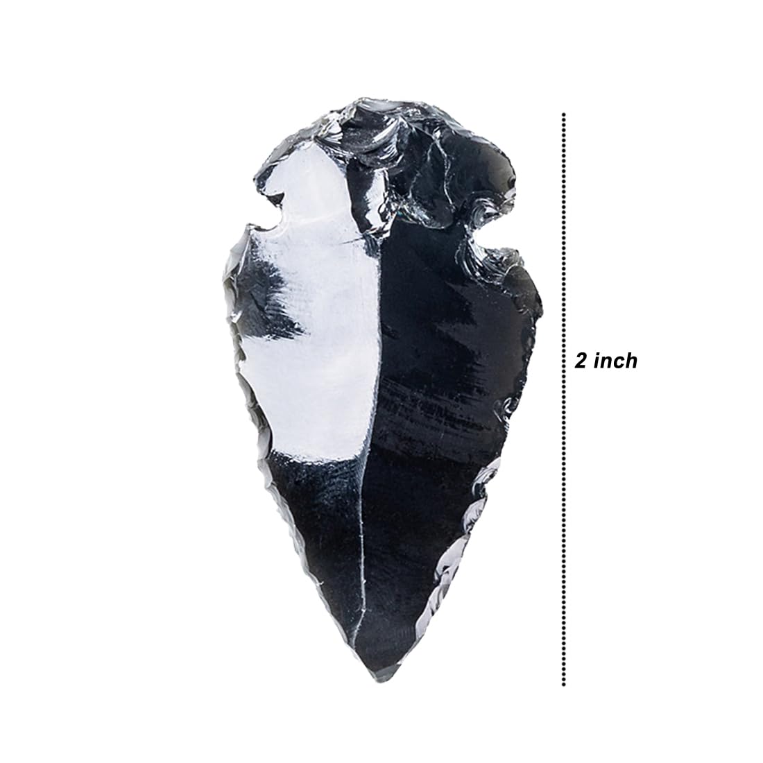 2" Black Obsidian Arrowhead with Carry Pouch, Natural Crystal and Healing Stone Flint Rock Arrow Head, Arrowhead Agate Stones for DIY Project Craft Point Jewelry Making