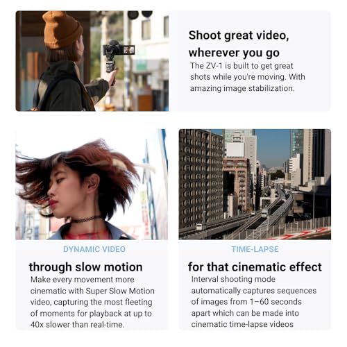 Sony ZV-1 II Vlog Camera for Content Creators and Vloggers (White) with ACCVC1 Accessory Kit
