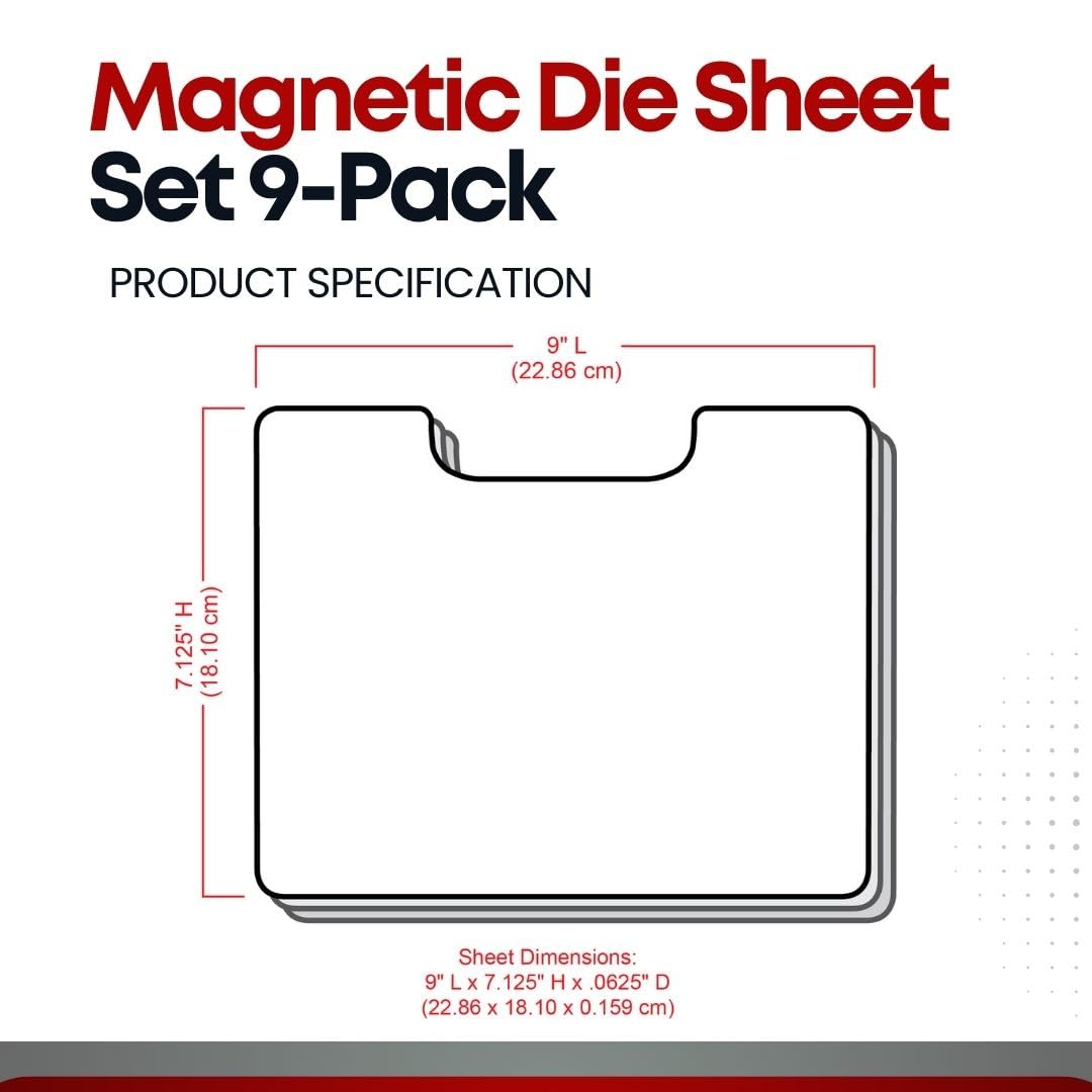 ArtBin 6979AA Magnetic Die Sheet Set 9-Pack, Die Organizers, Magnetic Organizer Sheets, 3 Sheets [2-Pack], White