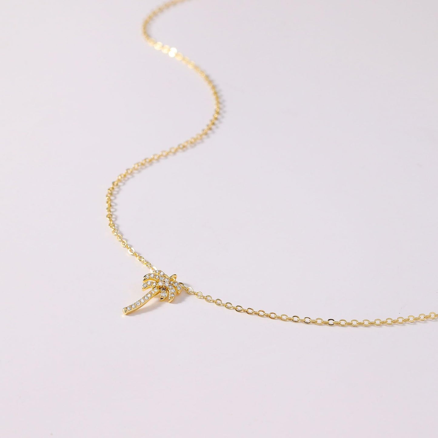VRIUA Palm Tree Necklace for Women 14K Gold Plated Dainty Coconut Delicate Jewelry Everyday for Women