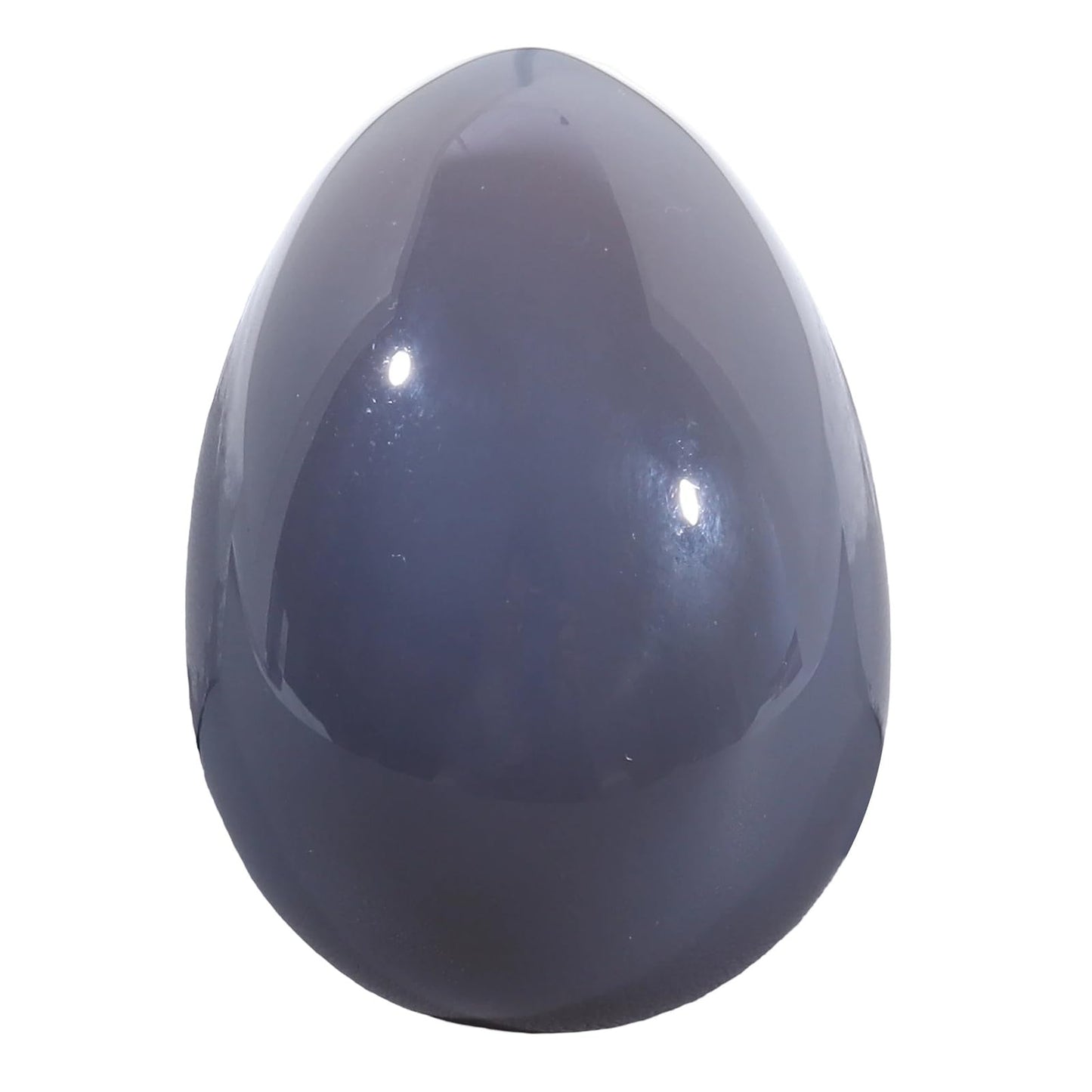 favoramulet Polished Stone Egg for Easter Day, Palm/Pocket/Worry Enegry Healing Crystal Display Sphere Figurine Fengshui, Grey Agate 1.8" x 1.3"