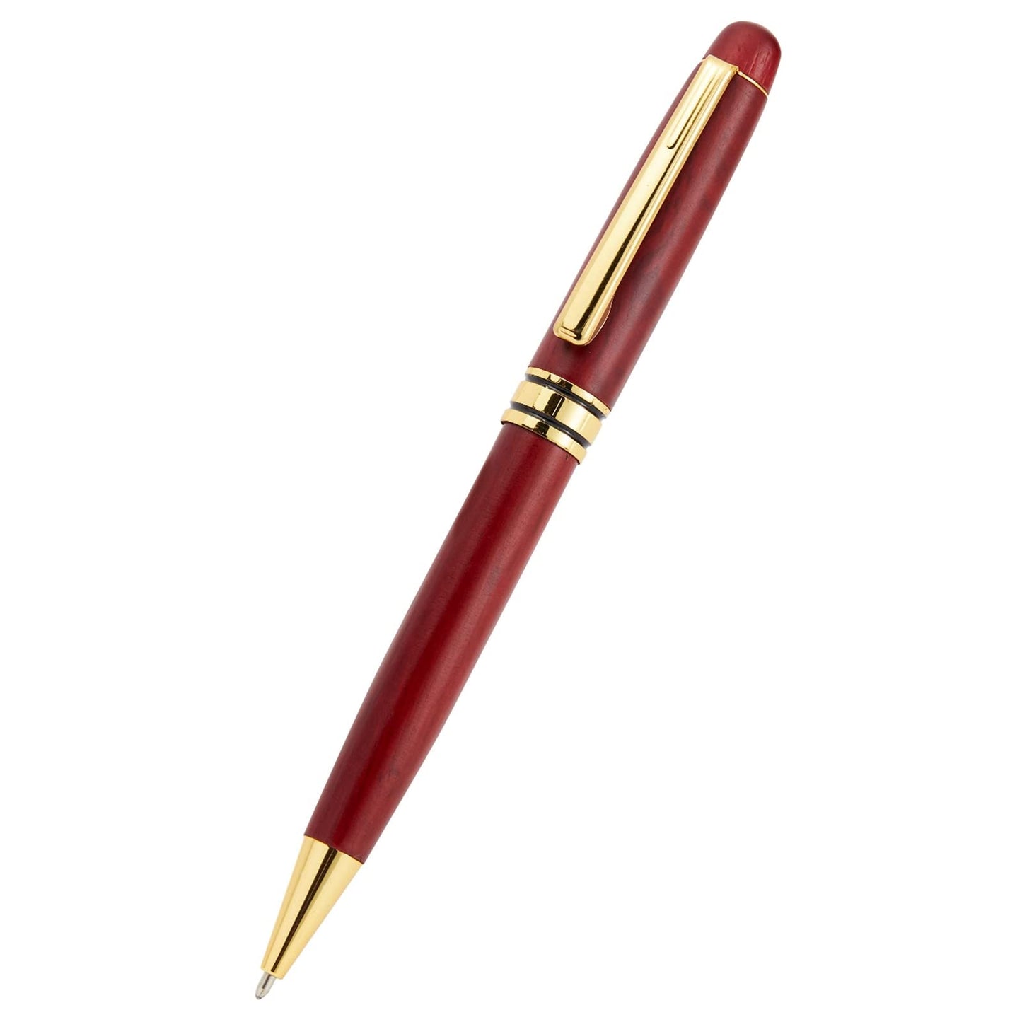 Juvale Rosewood Ballpoint Pen Set - Precision 0.7mm Smooth Writing Pens - Refillable Wood Pencil Set - Executive Business Gift - 2 Count, Brown