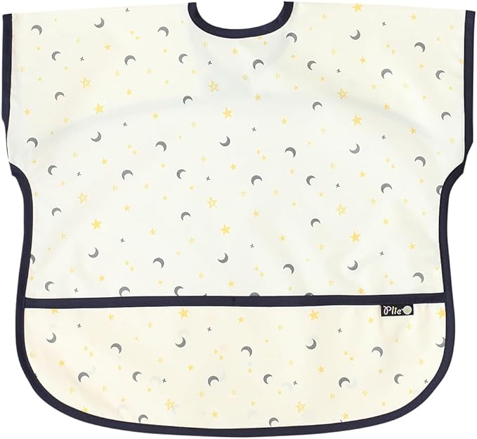 Short Sleeve Waterproof Bib for Toddlers – Easy Clean Feeding Apron for Mealtime, Daycare, Self-Feeding, Lightweight