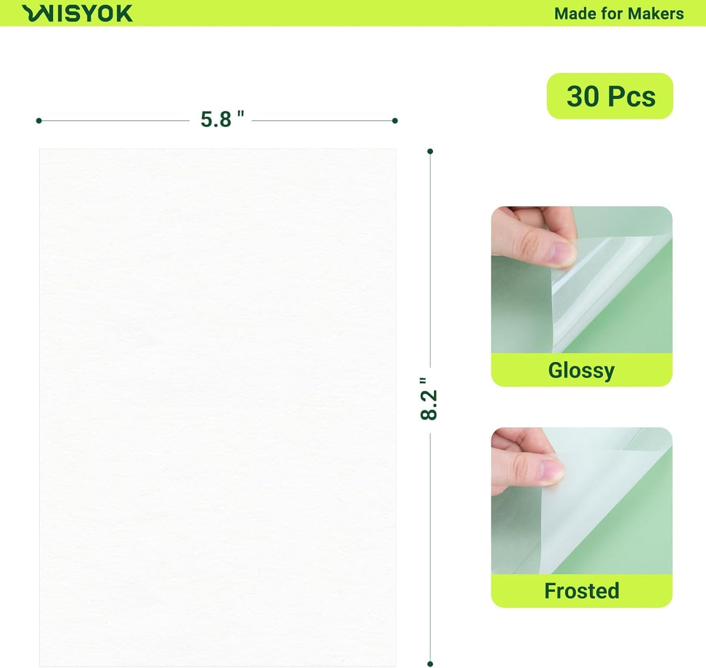WISYOK 50Pcs Shrinky Film, Shrinky Plastic Sheets for DIY, Keychains, Crafts Ornament and Gifts, 8.2X5.8inch