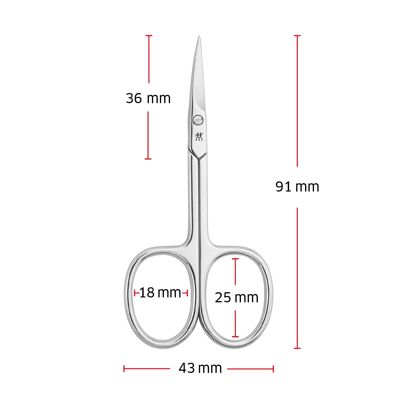 ZWILLING Cuticle Scissors (precise cut for skin remnants, sharp pointed blade, hypoallergenic), Polished, Silver, 3.5 inch