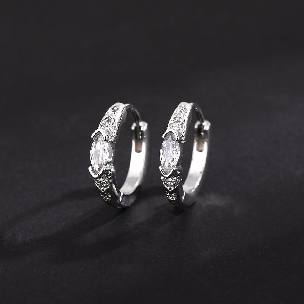 Lymphatic Drainage Slimming Hoop Earrings, Titanium Ion Lymphvity Germanium Earring Acupuncture Therapy Hoop Moissanite Earrings Jewelry for Women Men (silver)