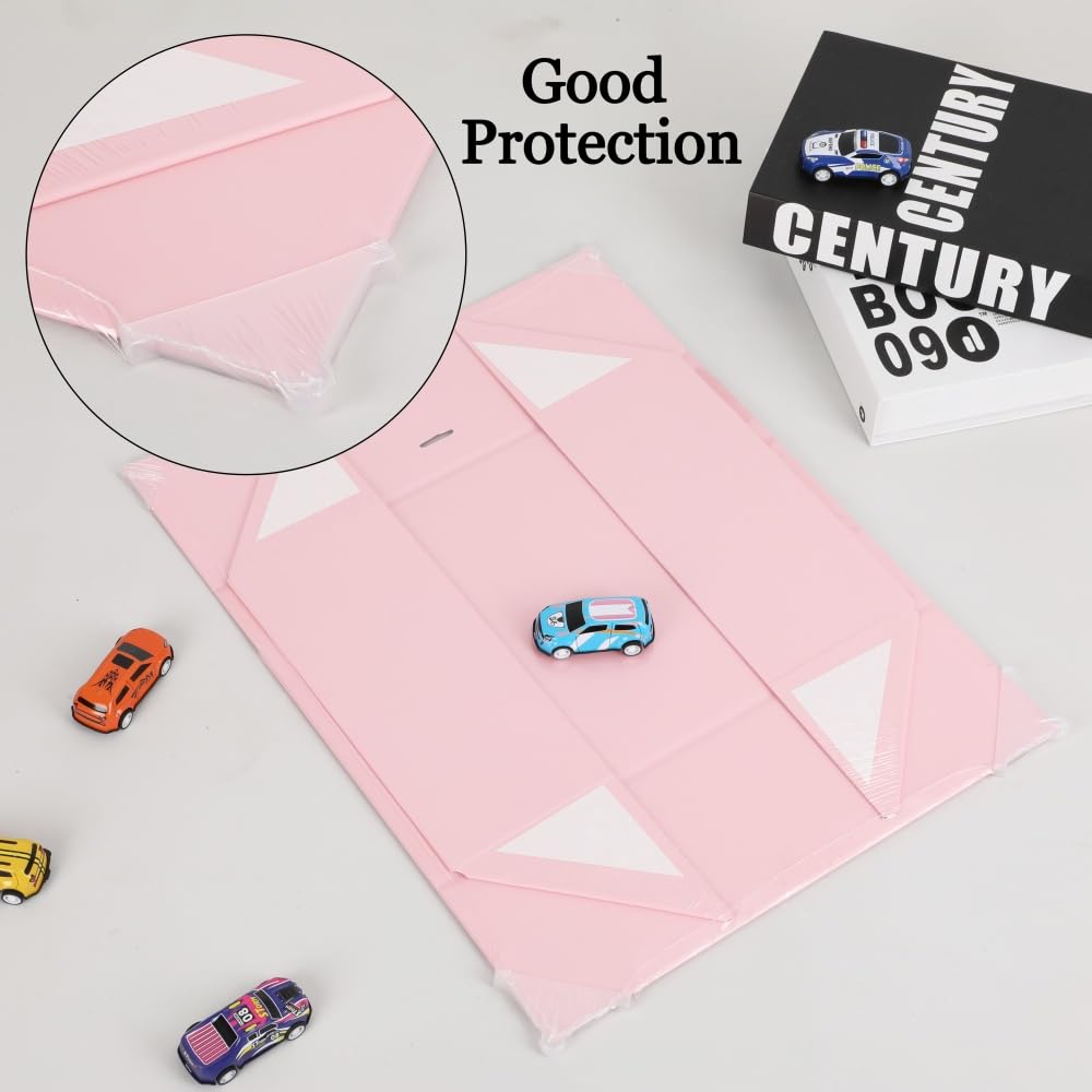 BoxSkivra Large Pink Gift Box with Ribbon 1 Pack 16.5X13X5.3 Inch Extra Large Gift Box with Lid Magnetic Closure Rectangle Collapsible Luxury Boxes for Mother's Day、Shredded Paper Filler & Card