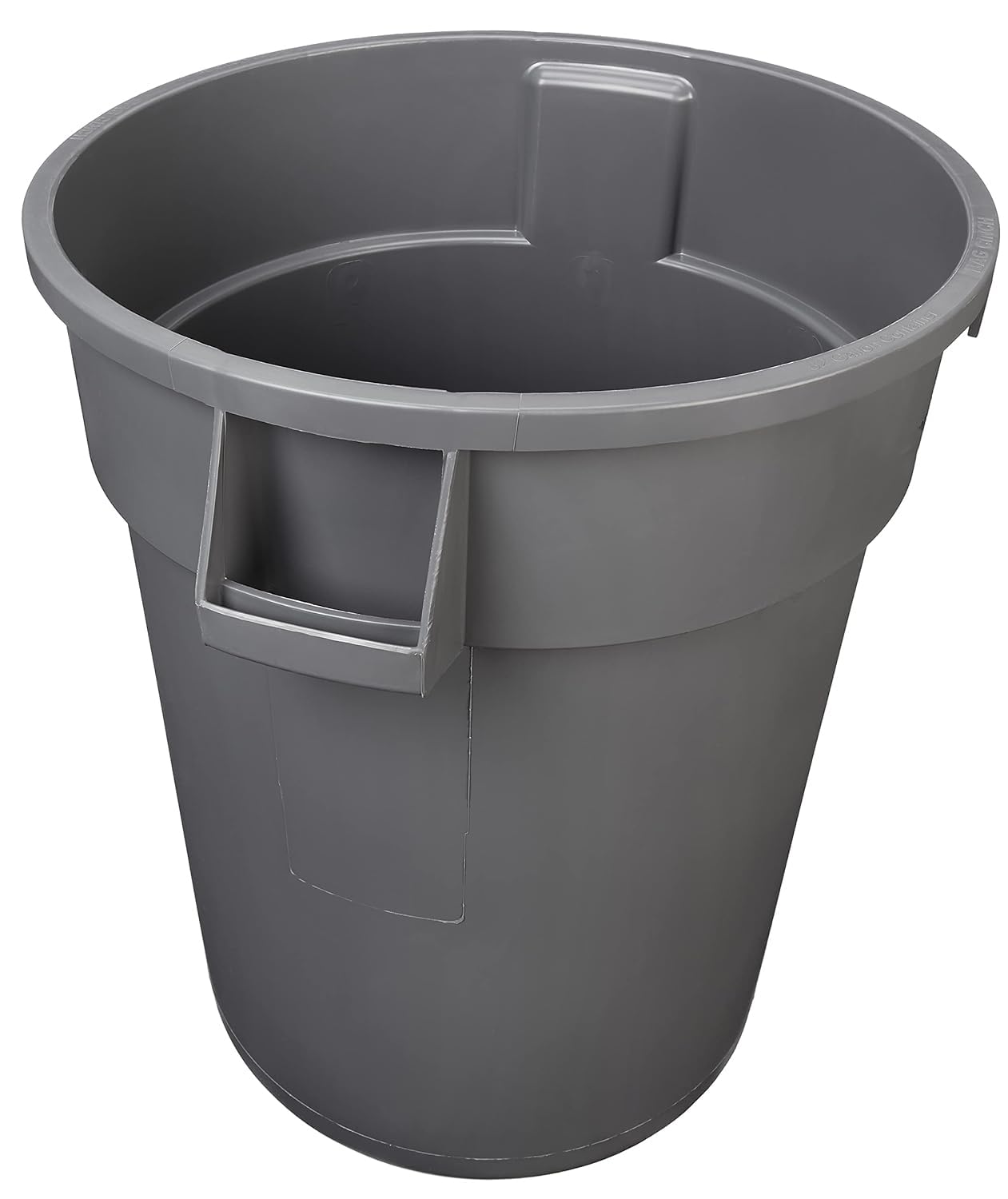 Amazon Basics Heavy Duty Sturdy Round Trash Can, 32 Gallon, Grey, Pack of 2