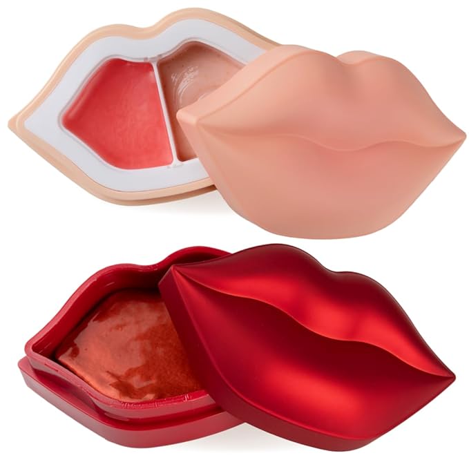 KOCOSTAR Lip Mask Rose and Peach Duoduo Bundle, Korean Hydrating Lip Care Treatment Set