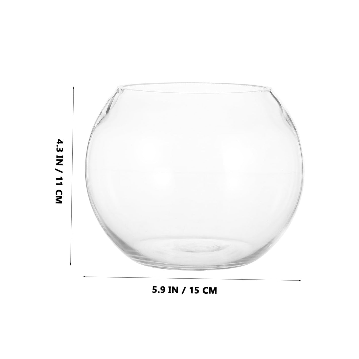 Yardwe 15cm Glass Bubble Bowl Vase Hydroponic Planter for Air Plants and Moss, Round Glass Terrarium Container for Home Décor and Wedding Centerpiece