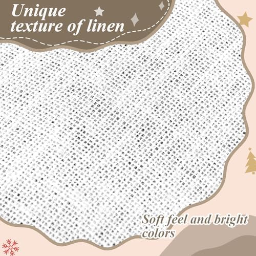 Syhood 30 Inch Christmas Tree Skirt Fall Linen Burlap Tree Skirt, White