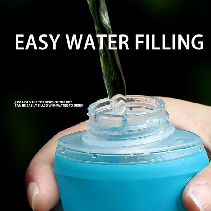 Soft Flasks TPU Soft Water Bottles Folding Soft Running Water Flask Small for Outdoor Sports Hiking Hydration Pack 8oz/17oz Hiking Cycling Climbing