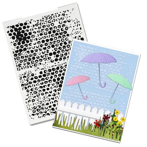 Threetols Dot Embossing Folder, Bubble Background Embossing Folder for Card Making, Rain DIY Plastic Scrapbooking Photo Album Card Paper DIY Craft Template Mold - color: DOT