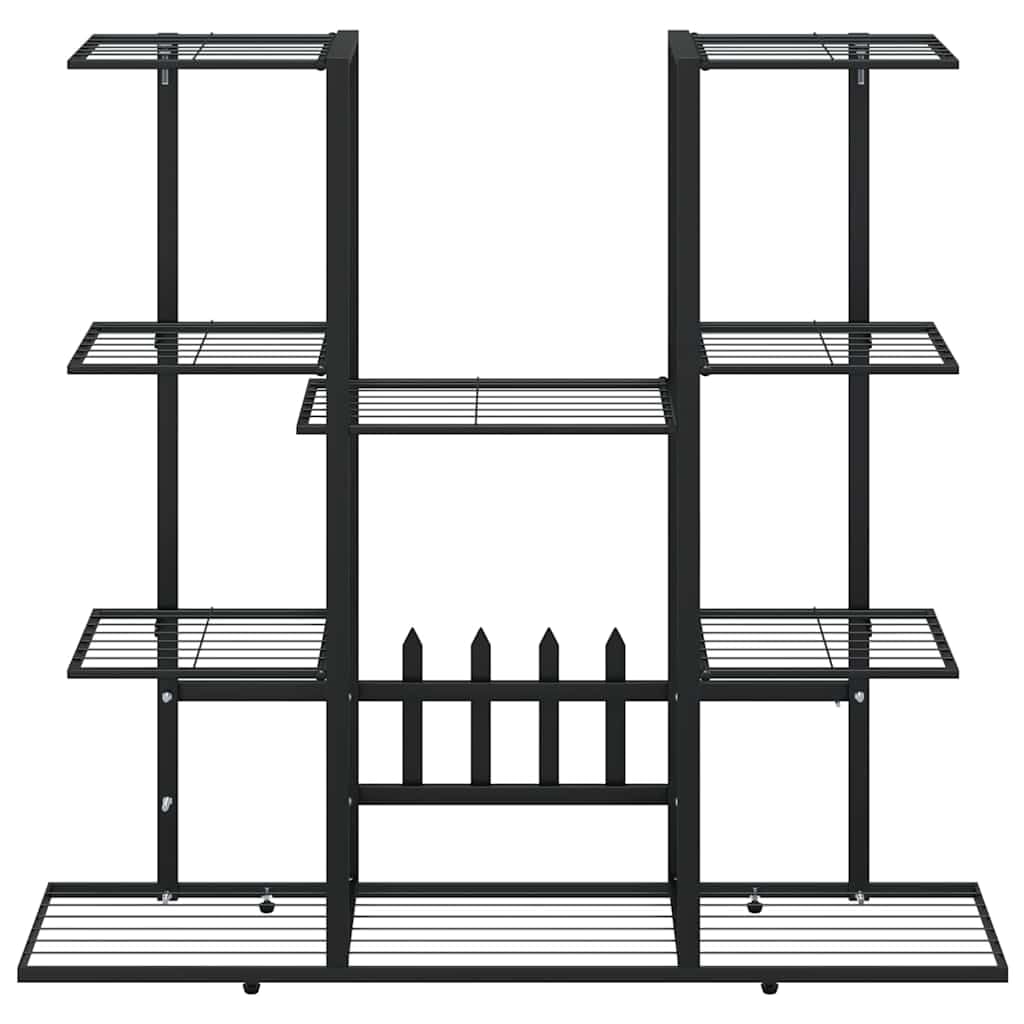 ZXQVLMRS Rectangular Metal Flower Stand, 3-Tier Iron Plant Shelf for Indoor and Outdoor Home Garden Decoration, Black Tiered Display Rack