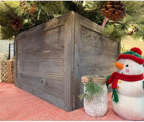 BarnwoodUSA Christmas Tree Collar Box, Reclaimed Wood, Rustic Skirt Replace