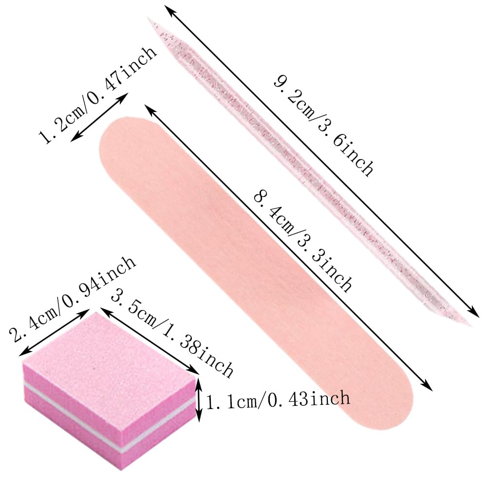 100 Set Press On Nail Tool Kit, Including 100pcs Mini Nail Buffer, 100pcs Nail File, 100pcs Nail Stick, 100pcs OPP Bag, Disposable Manicure Kit for Nail Salon Home