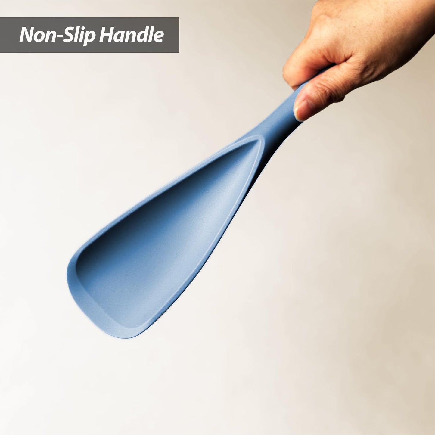 Cooking Spoon for Nonstick Cookwares, VOVOLY Silicone Spoon for Mixing, Scoop, and Scrape,Seamless Design, 12.6'', 2 Pack, Starry Blue