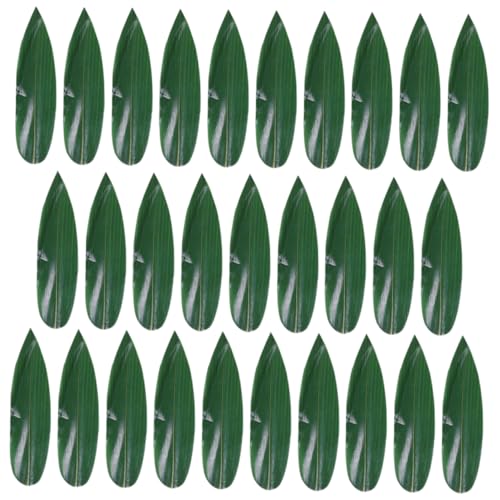 Wakauto 50Pcs Natural Leaves Sushi Decor Sashimi Plate Mats Japanese Food Leaf for Sushi Serving and Photography Large Quantity for Restaurant and Home Use