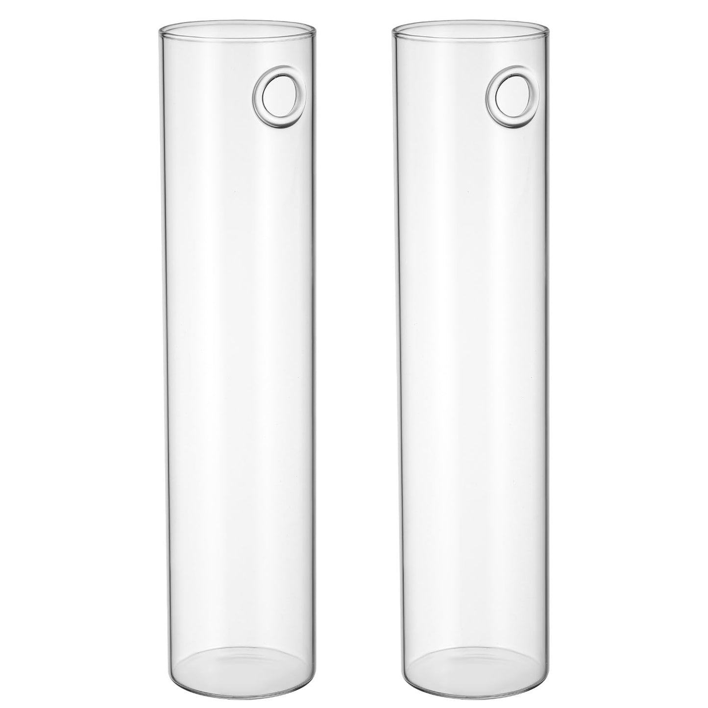 Beavorty Cylinder Glass Wall Vase Set for Propagation Stations, 2pcs Hanging Terrarium Plants Holder, Glass Wall Planter for Indoor Hydroponic Plant Display and Modern Home Décor
