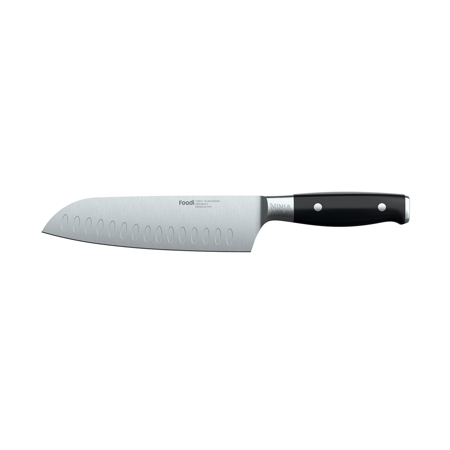 Ninja K30118 Foodi NeverDull System 7-Inch Santoku Knife, Premium, German Stainless Steel, Black