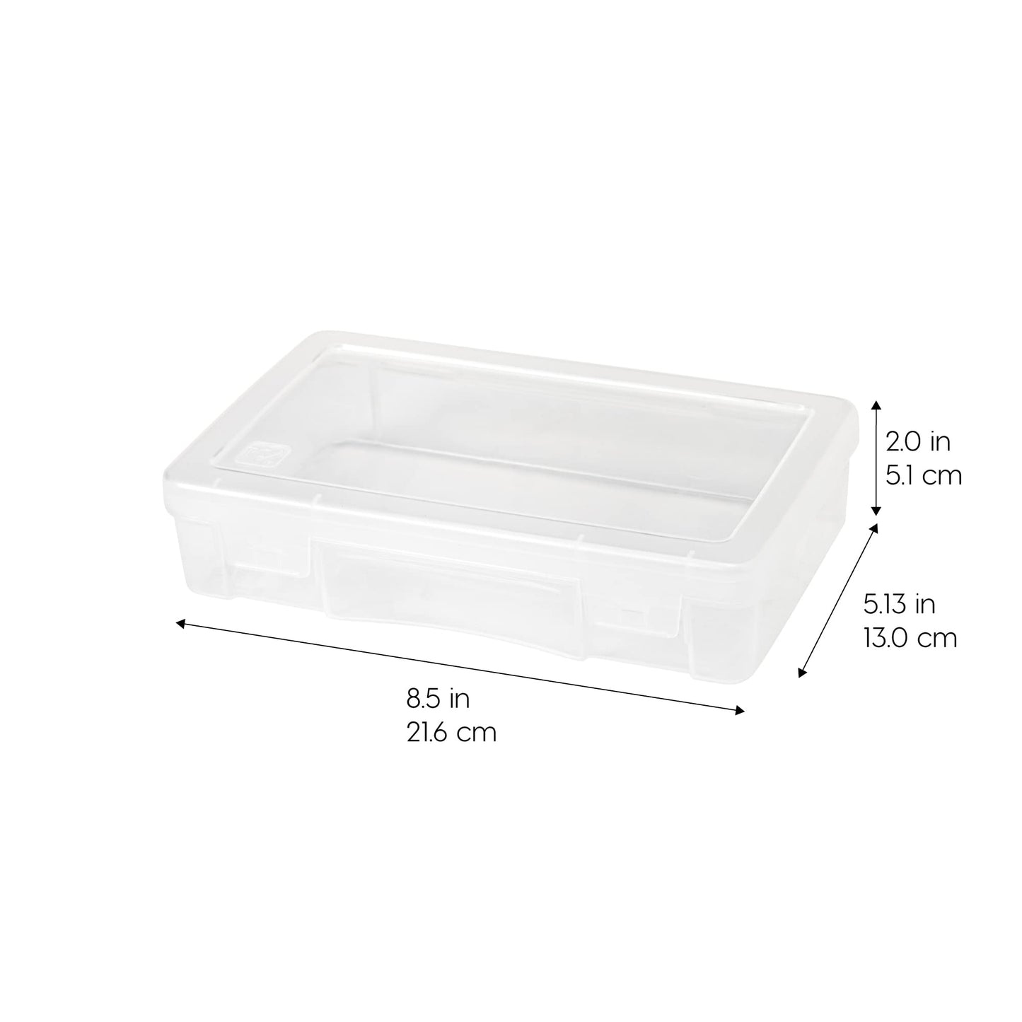 IRIS USA Pencil Case Boxes, 6-Pack, |Made in USA|, Plastic Bead Organizing Containers with Snap Lid for Arts, Crafts, Ephemera, Stickers, & Dance Cheer, Clear - Medium