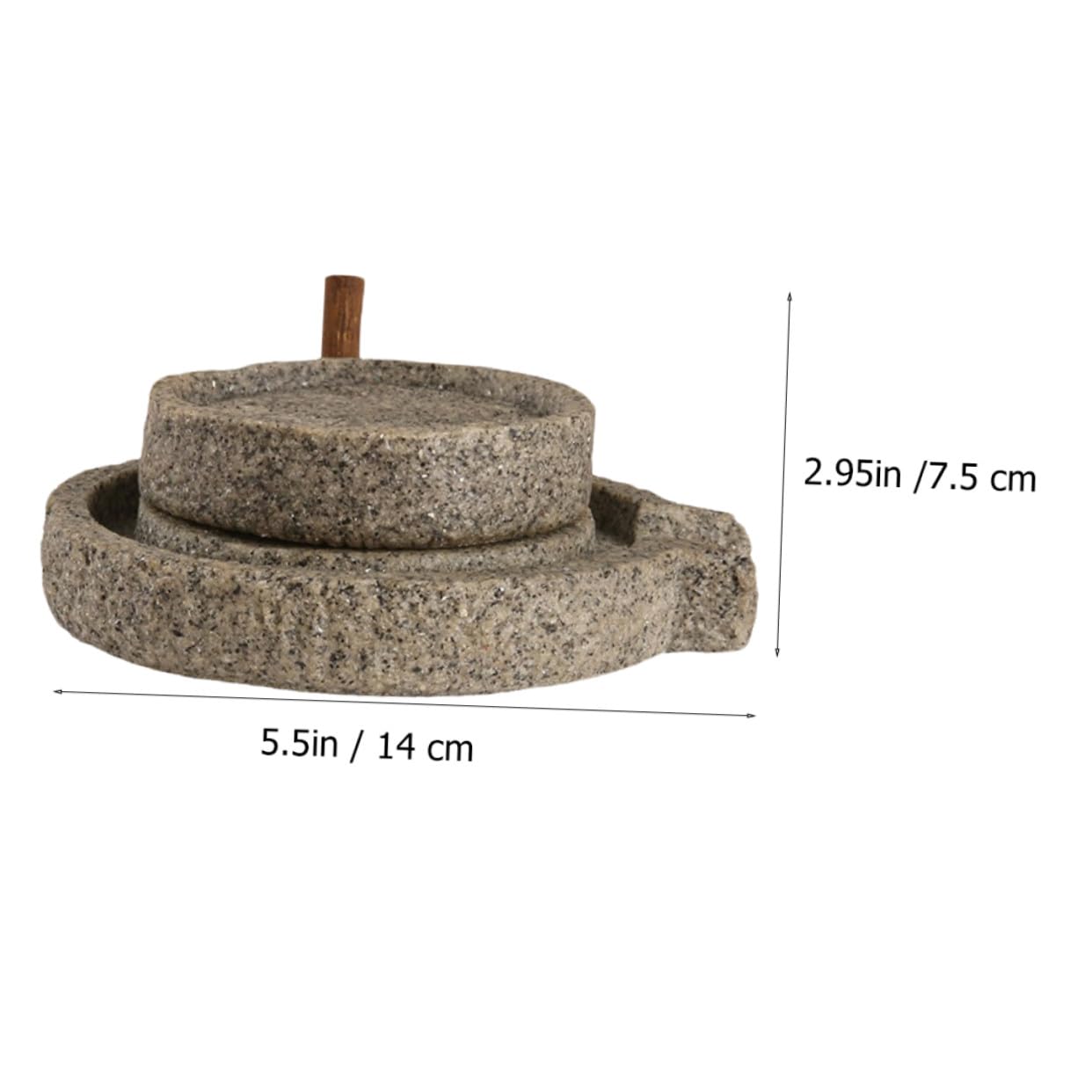 COOLHIYA Creative Stone Mill Shape Resin Flowerpot Desktop Succulents Container for Home Office Garden Balcony Decor in Dark Gray