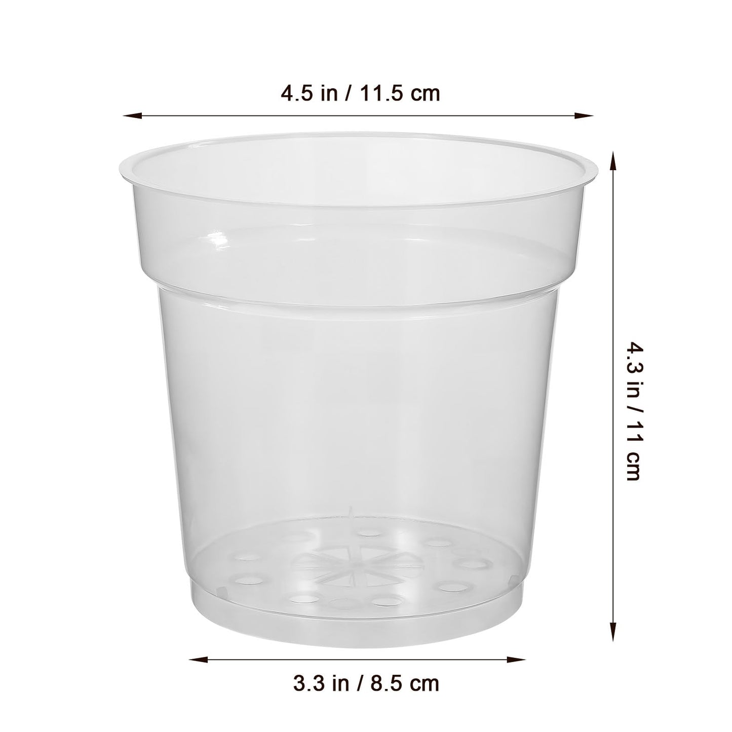 Totority Clear Orchid Nursery Pots 10-Pack 3.5-Inch Transparent Root-View Plastic Cups with Drainage Holes for Healthy Seedlings, Reusable Indoor & Outdoor Planter for Orchid Growers