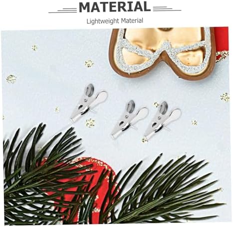 100pcs Christmas Ornament Clips: Iron Mini Alligator Clips for Christmas Flowers - Fish Mouth Clamps for Wreath Tree Decorations Holiday DIY Crafts