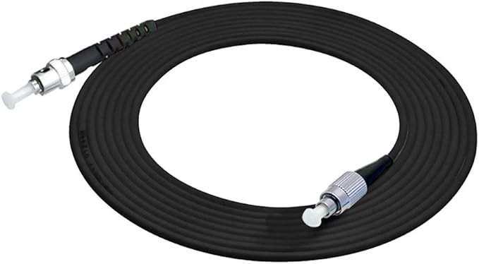 Jeirdus 50M FC to ST Outdoor Armored Simplex 9/125 SM Fiber Optic Cable Jumper Optical Patch Cord Singlemode 50Meters 160ft FC-ST