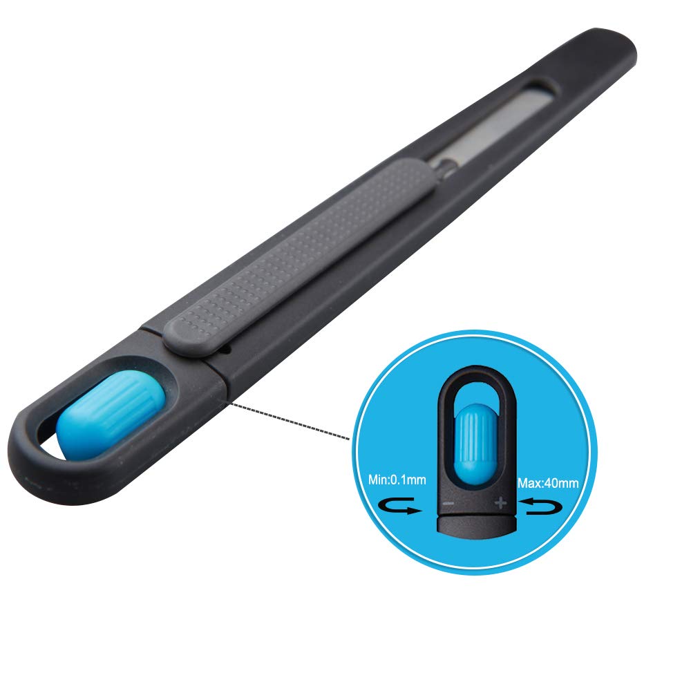 Precision Pen Knife Safety Box Cutter - Self Retractable, Slim, Adjustable blade length with Turning Knob - Perfect for Trimming, Crafts, Packages and PCB Board Work, Ideal for Cast Vinyl Company