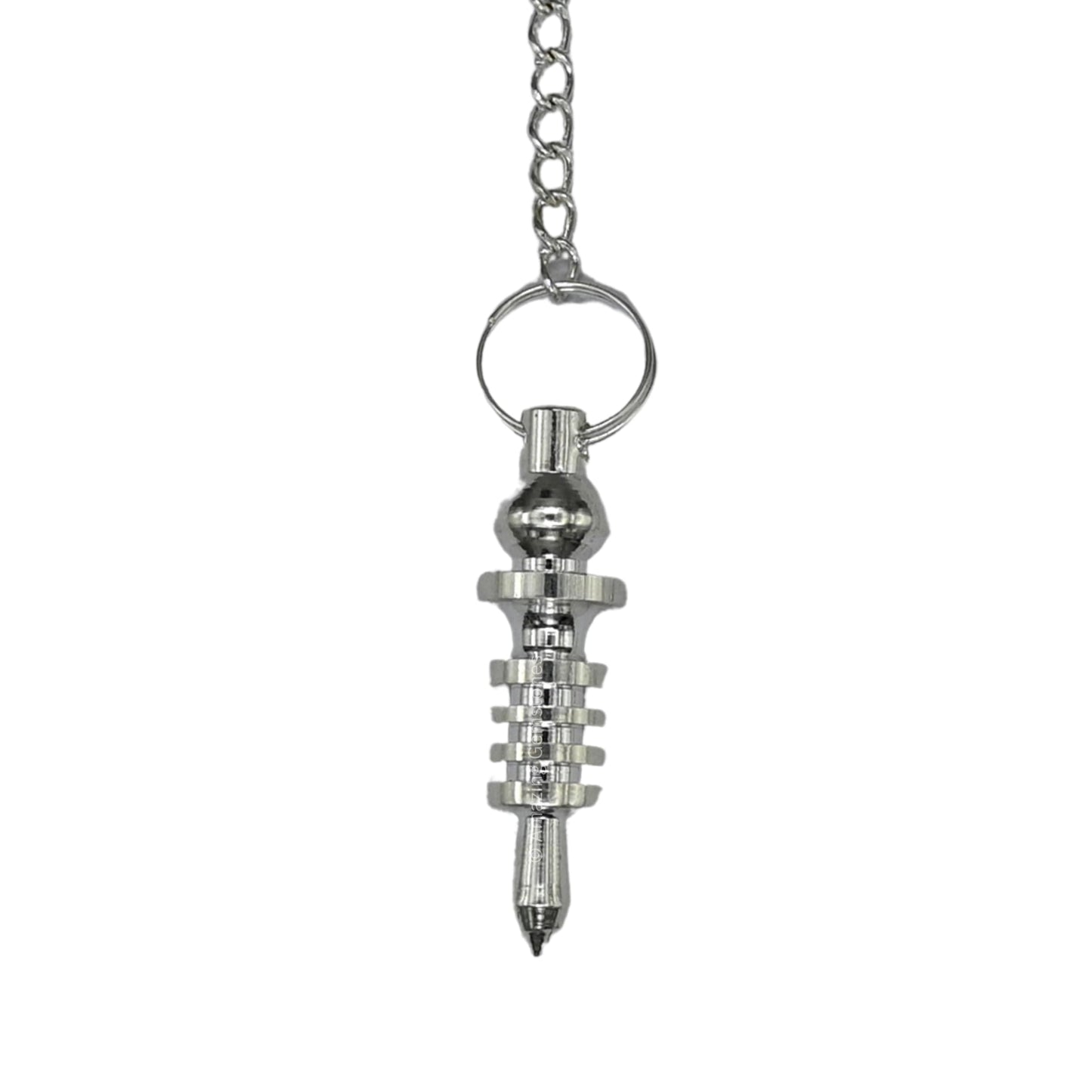 Amazing Gemstone Healing Metal Pendulums for Divination, Silver Double ISIS 4 Ring with Plate Steel Copper Pendulum High Energy Pendulo de Bronce Pendulos de Mesa MP96