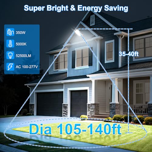 350W LED Parking Lot Light 52500LM Dusk to Dawn 5000K Led Flood Light Outdoor Area Commercial Security Trunnion Mount IP65 Waterproof 100-277V - size: 350W Trunnion Mount