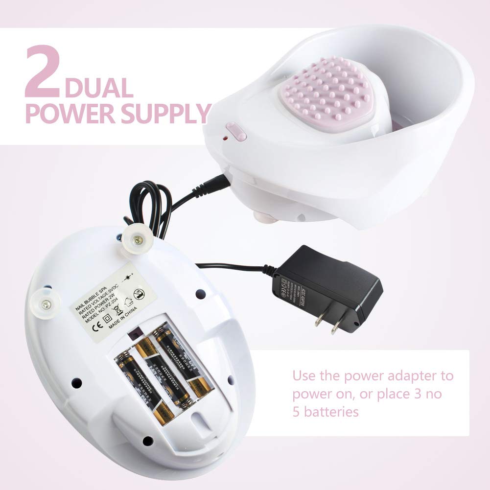 liddy art Electric Massage Nail Soaking Bowl, Manicure Hand Bowl Vibration Spa Massage Soak Soothing Relaxing Manicure Machine Soften Cuticles