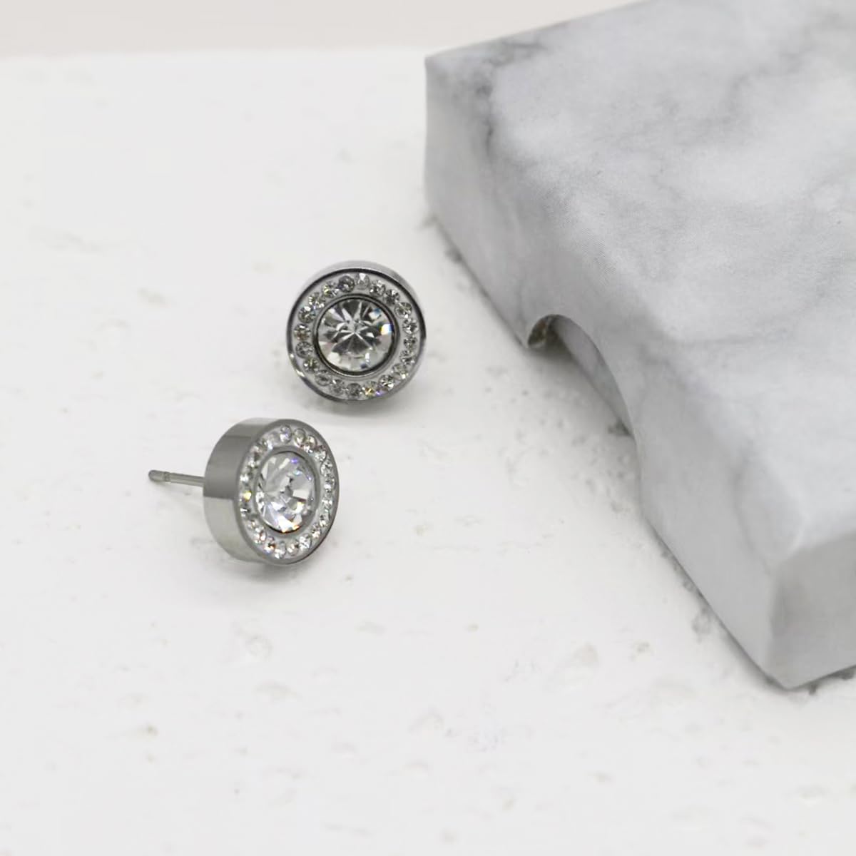 Lymphvity Therapy Earrings for Women, Lymphatic Halolux Lymphvity Germanium Earrings Acupuncture Lymph Detox Earring Drainage Jewelry 18 K Gold Plated Stud Rhinestone Gift Silver