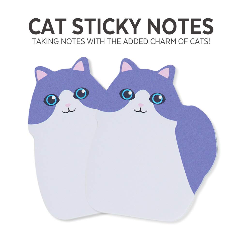 Office Gift for Cat Lovers | Cute Cat Office Supplies - Funny Cat Memes Desktop Flipbook, Cat Mouse Pad, Cat Shaped Bookmark Paper Clips, Cat Sticky Notes, Accessories for Home School Work Office