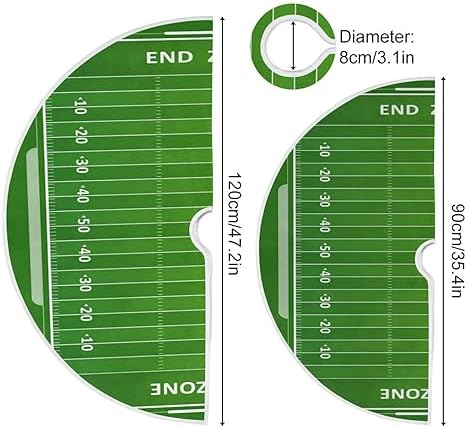 American Football Field Christmas Tree Skirt Home Festive Holiday Halloween Decoration Large Round Tree Skirt 35.4 Inches