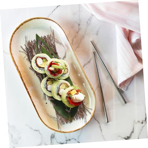 6pcs Japanese Sashimi Plate Rustic Sushi Tray Food Photography Props Table Decoration for Japanese Style Cuisine