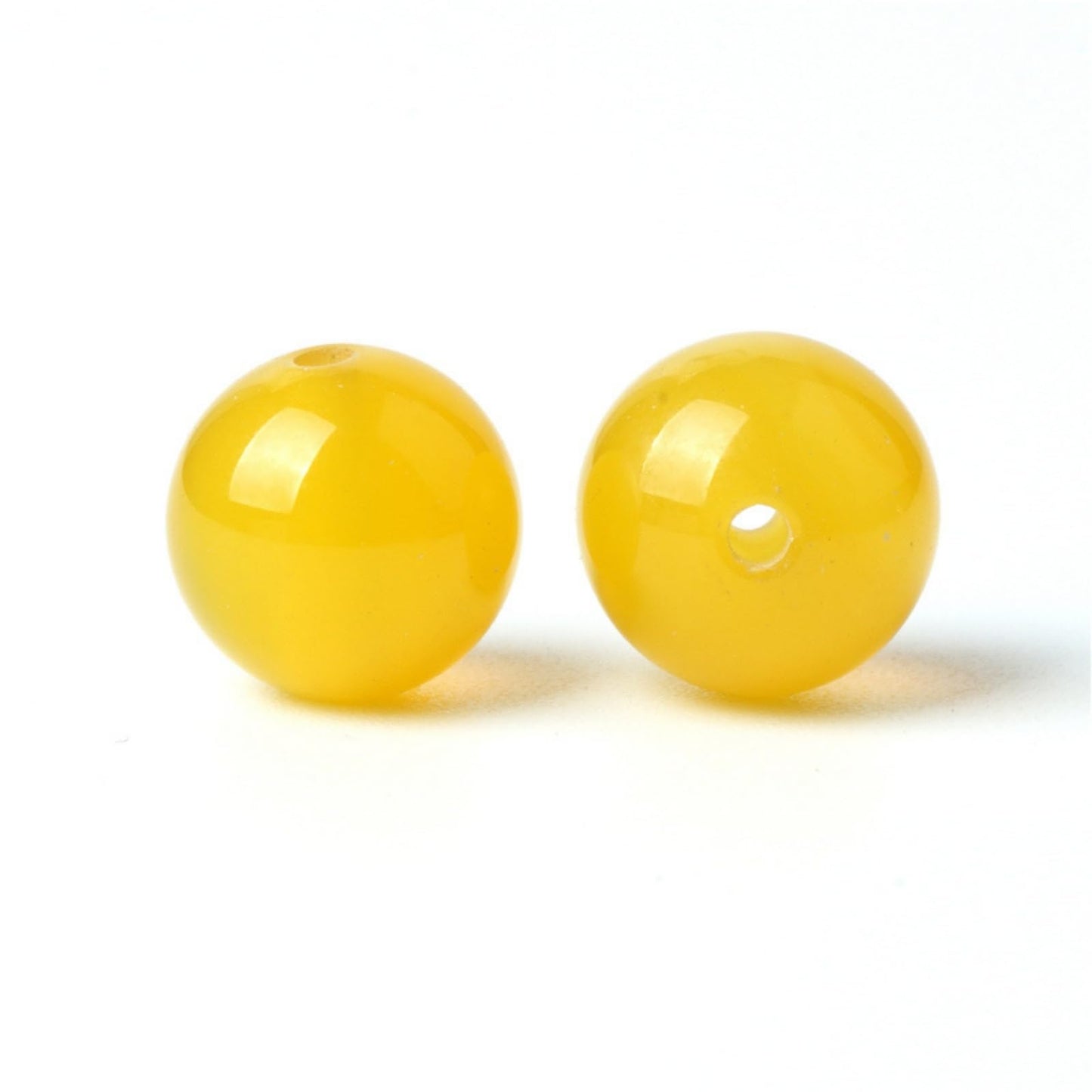 100Pcs Natural Stone 6mm Yellow Agate Round Loose Gemstone Energy Healing Beads Hole Size 1mm DIY Smooth Beads for Bracelet Necklace Earrings Jewelry Making