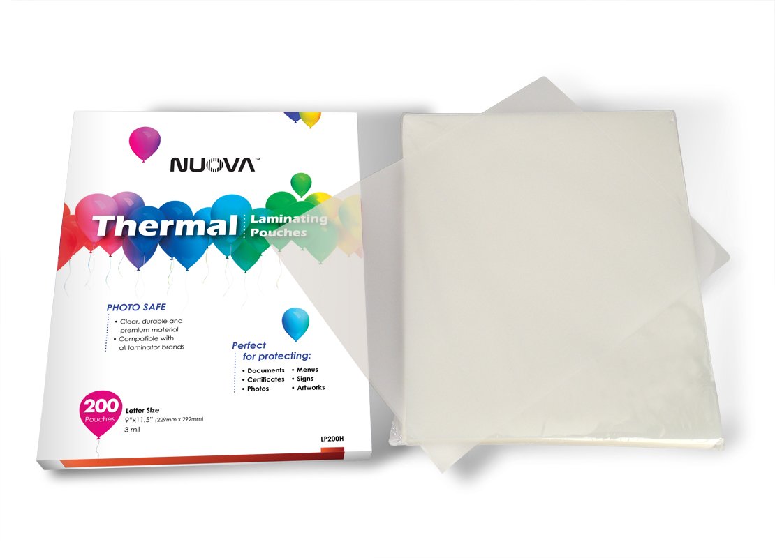 Nuova Premium Thermal Laminating Pouches, 9" x 11.5"/Letter Size/3 mil, 200 Pack (LP200H)