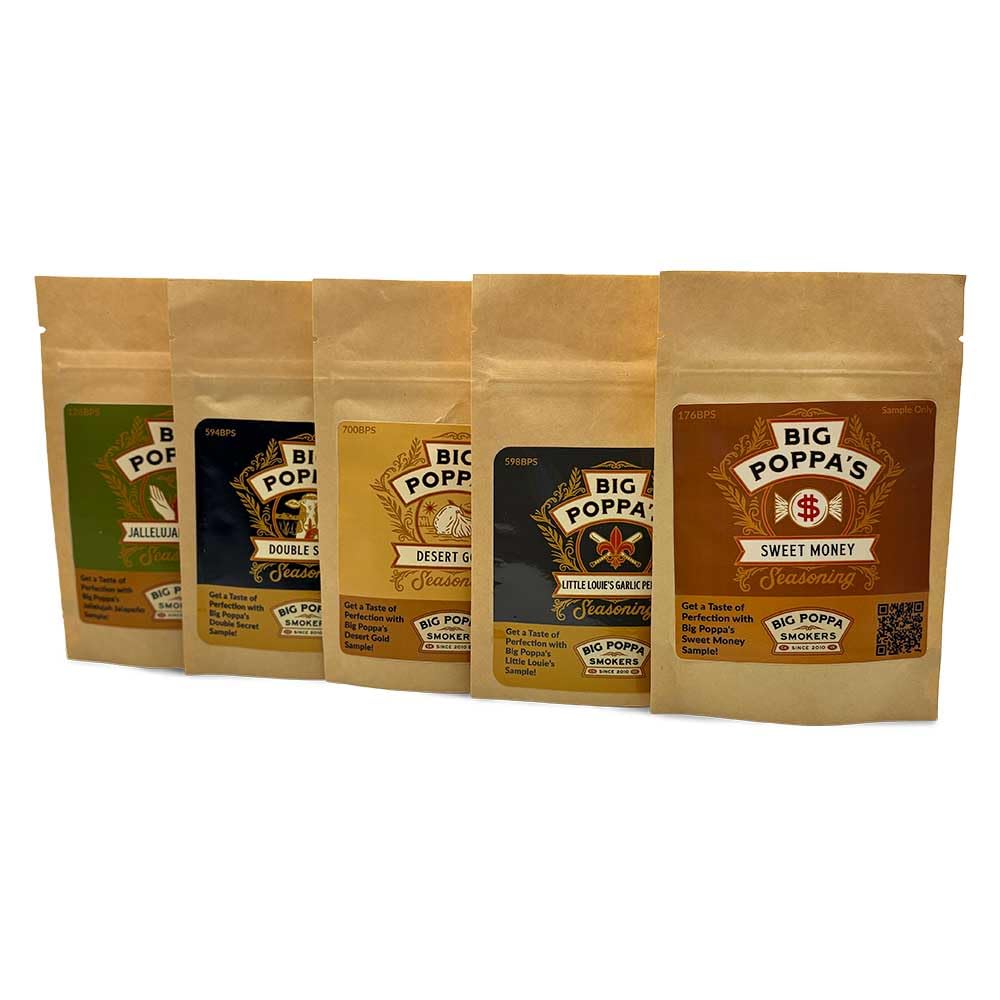 Big Poppa’s Essentials BBQ Sampler Set – 5 Fan-Favorite Seasonings Rubs for Steak, Chicken, Pork & Veggies – Balanced, Bold Flavor to Try Before You Commit – Grilling, Roasting & Smoking (5-Pack)