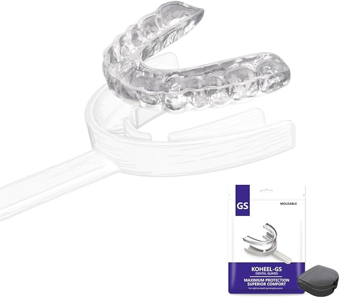 KOHEEL GS Moldable Mouth Guard for Teeth Grinding and Clenching, Night Guard for Bruxism Relief, 5 Count (White, Large Size)